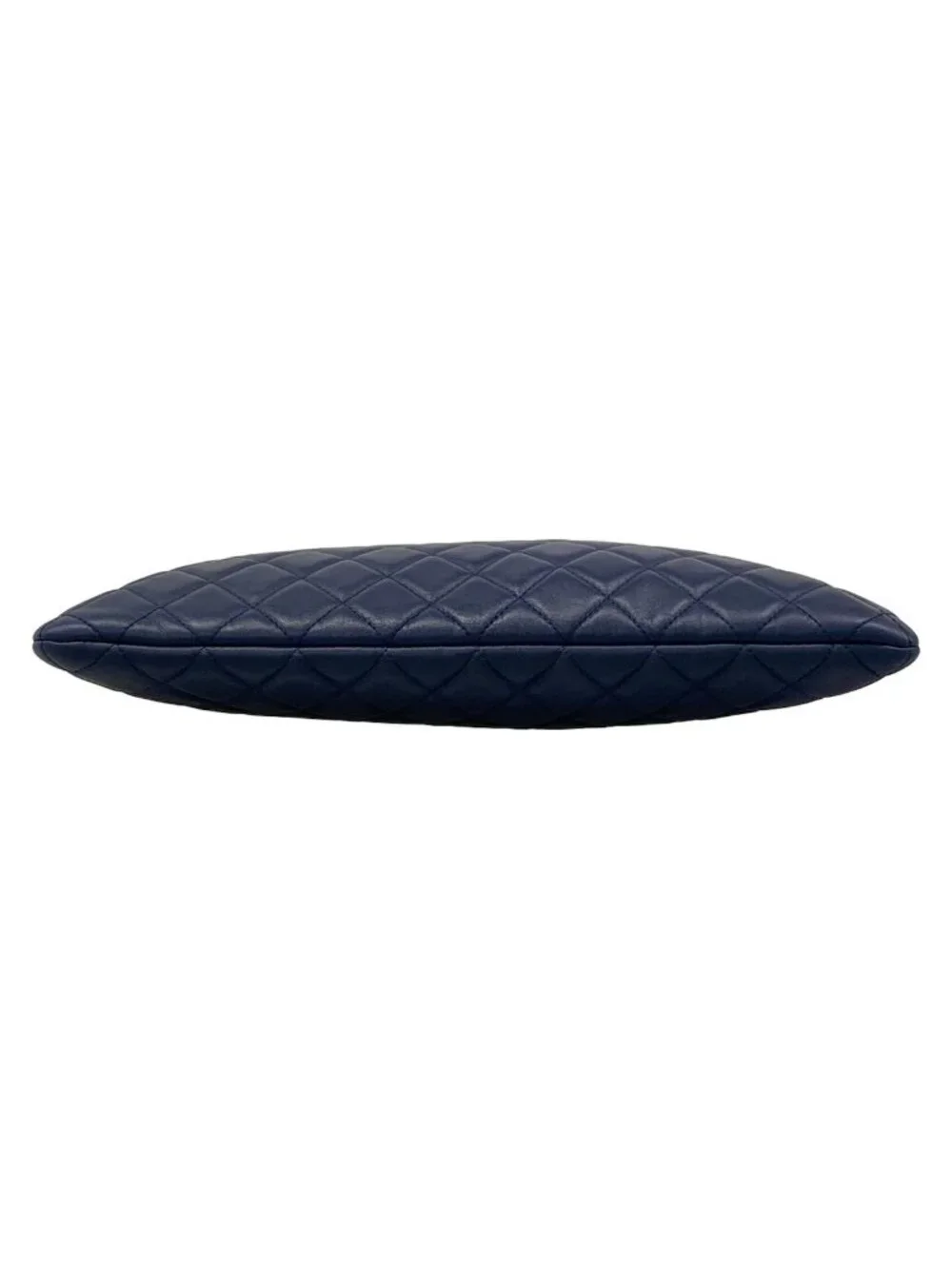 Chanel Clutch Quilted Navy Silver Lambskin